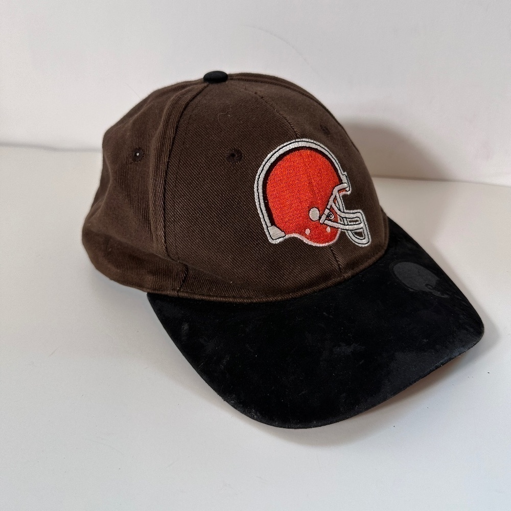 Vtg NFL Cleveland Browns Script SnapBack Cap Made In The Hong Kong 100% Cotton